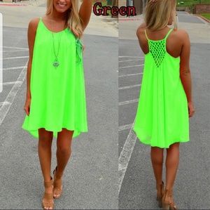 Women's summer dress neon green